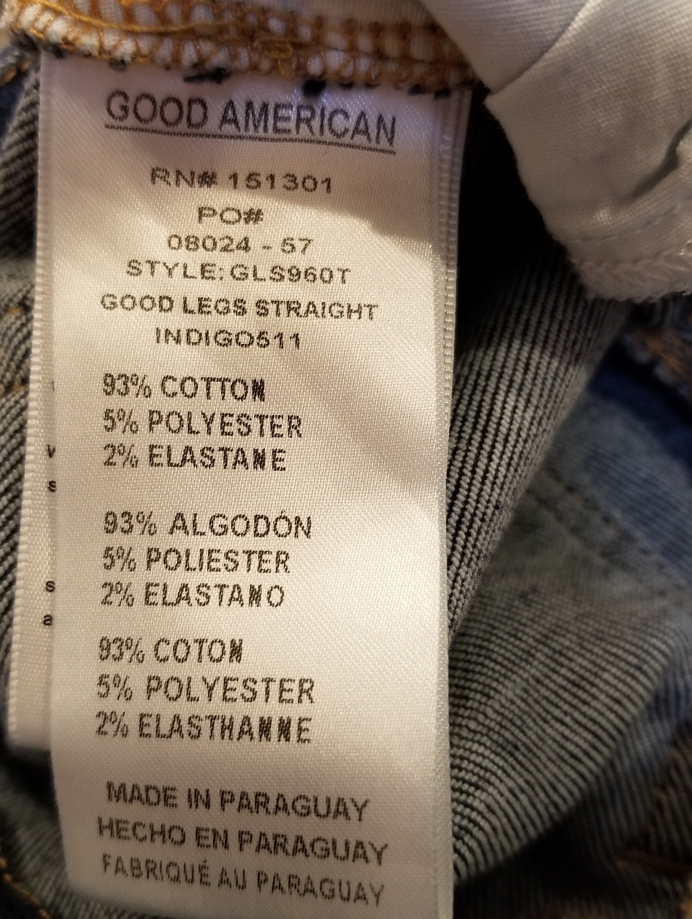 Good American Jeans Women’s 8/29 Good Legs Straight Fray Hem Distressed - Picture 10 of 10